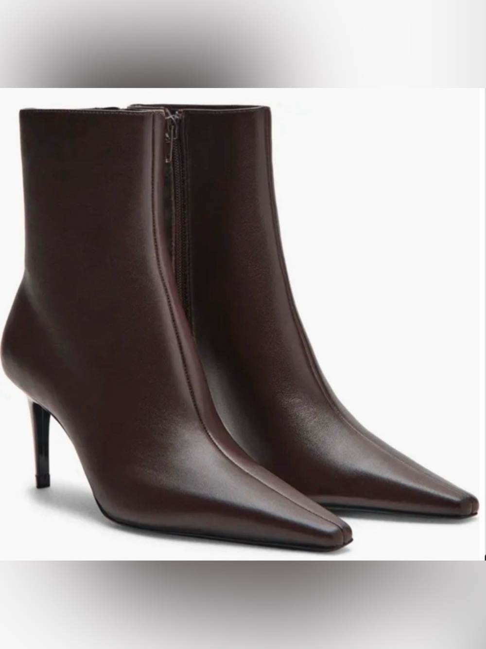MNG Mango KATERINA LEATHER Heel Ankle Boot US 8.5 $180